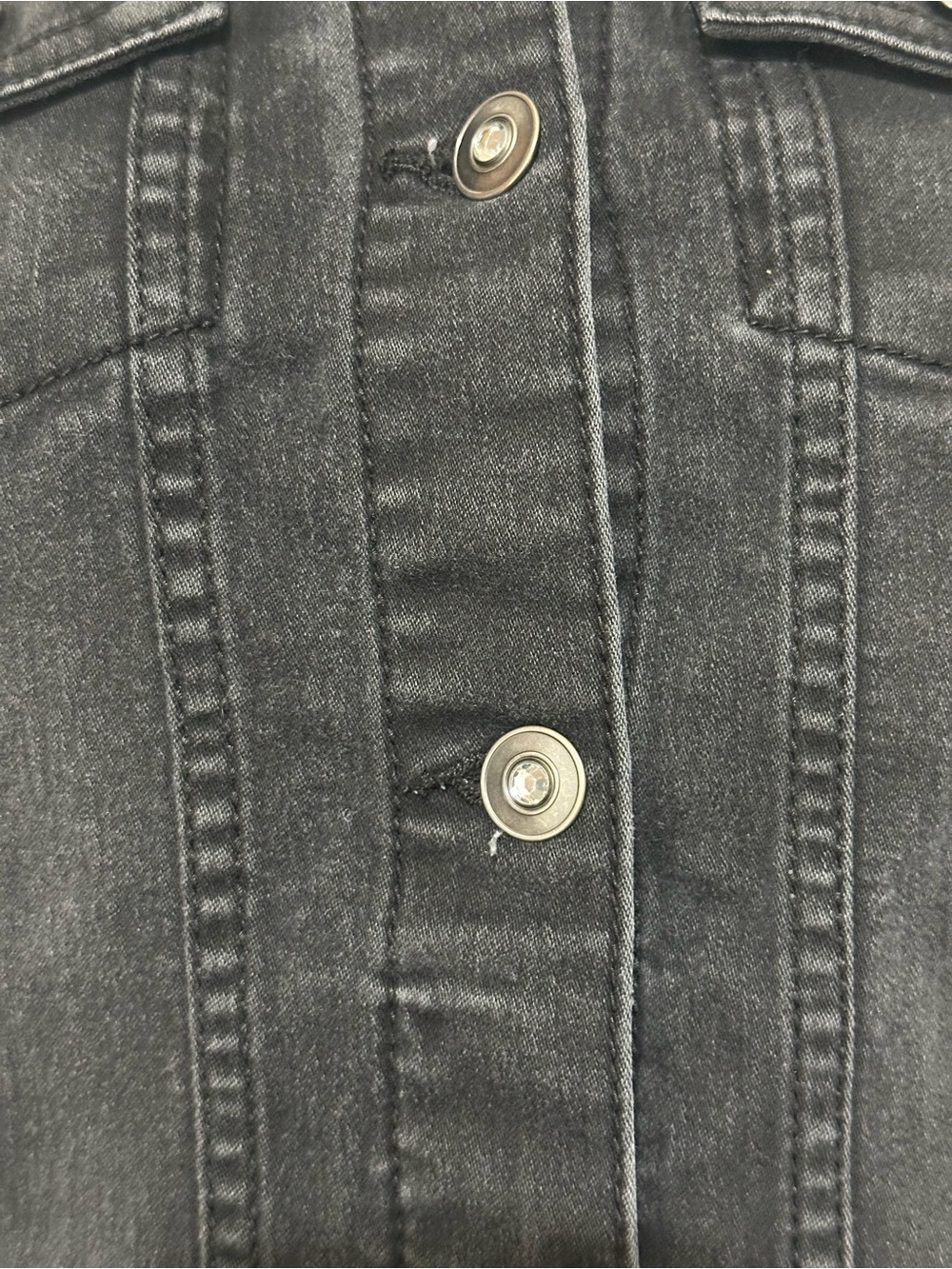 Wonder Nation Girls Black Denim Jacket Size XL (14‑16) Classic Jean Style - Picture 2 of 4